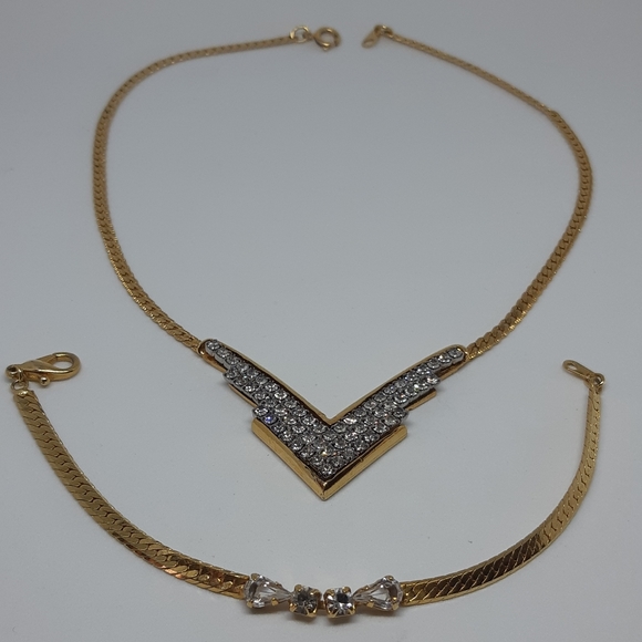 Gold Vermeil Necklace and Bracelet Set so beautiful. - Picture 1 of 9
